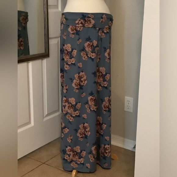 GUC💕Agnes & Dora Floral Maxi Skirt w/ bottom slit & Fold-over waist XXXL💕GUC - Picture 1 of 7
